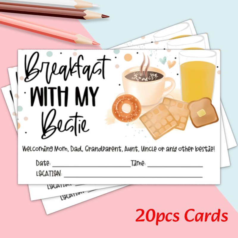 20 Invites for Breakfast with Best Friend at Preschool Mother's Day Out Party