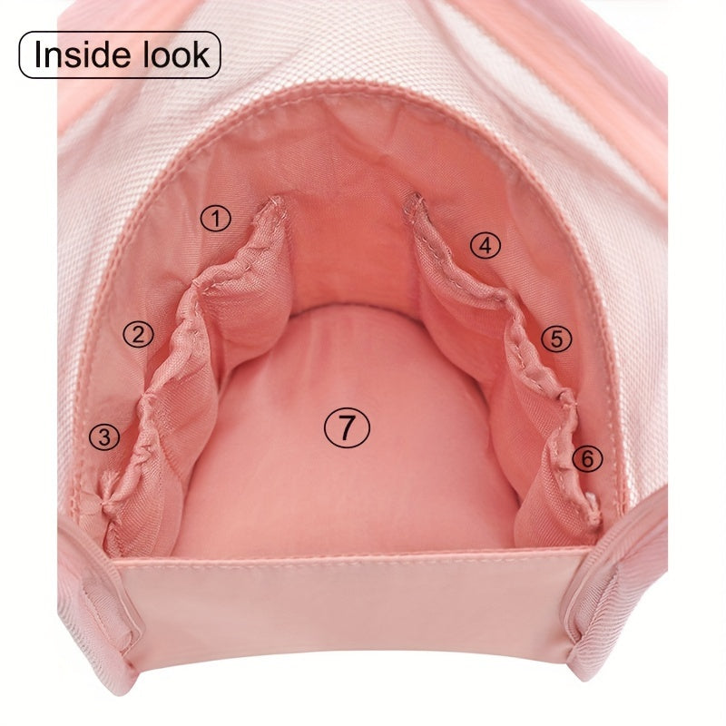 Водонепроницаемая сумка для стирки с удобным для путешествий хранением кистей для макияжа, компартментализированным хранением косметики и прозрачным дизайном.