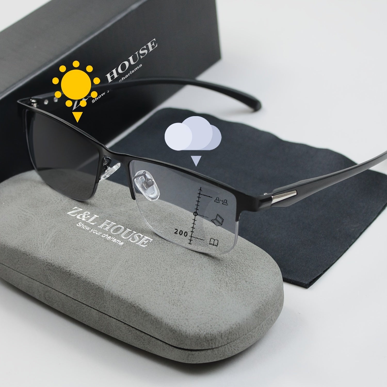 Удобные очки для чтения с мультифокусными и фотохромными линзами для взрослых