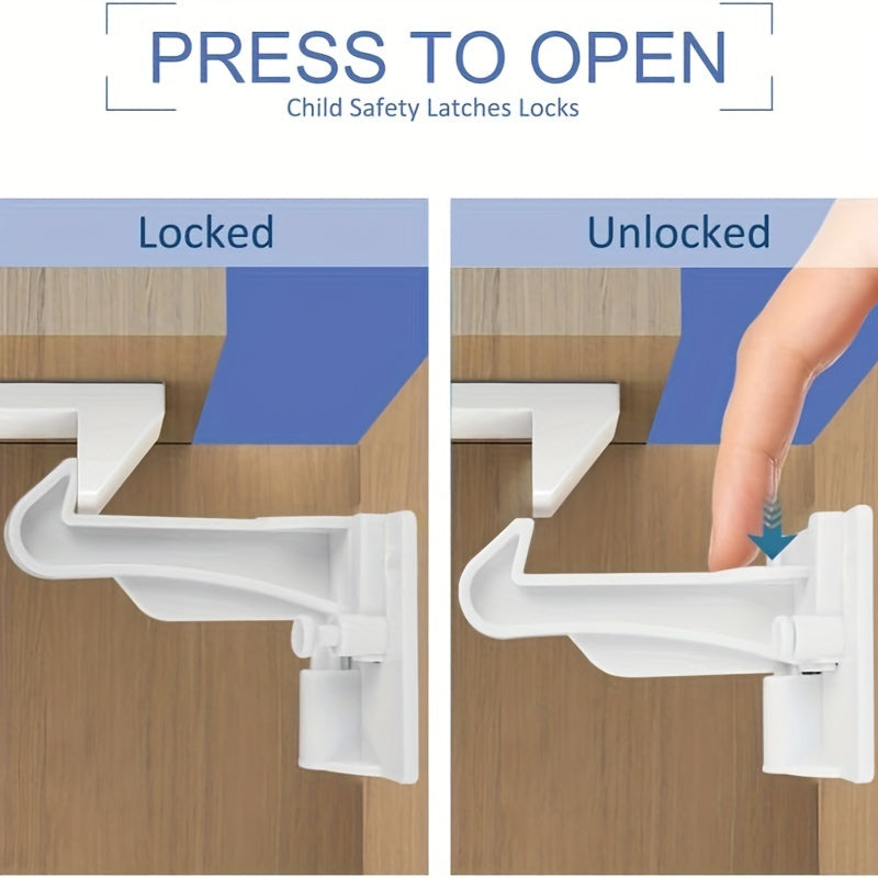 Childproofing Drawer and Cabinet Locks 6-Pack Phthalate-Free ABS No Tools Needed
