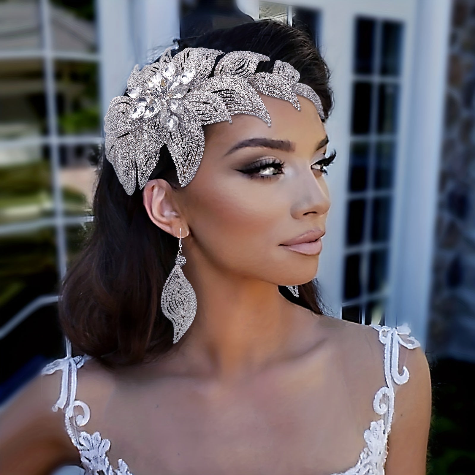 Handmade Bridal Hair Bands with Rhinestones for Wedding Dresses