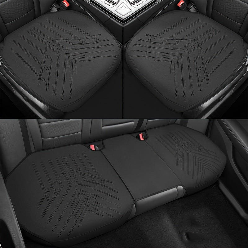 3pcs Car Seat Covers Breathable Leather Universal Fit Non-Slip Durable Fabric