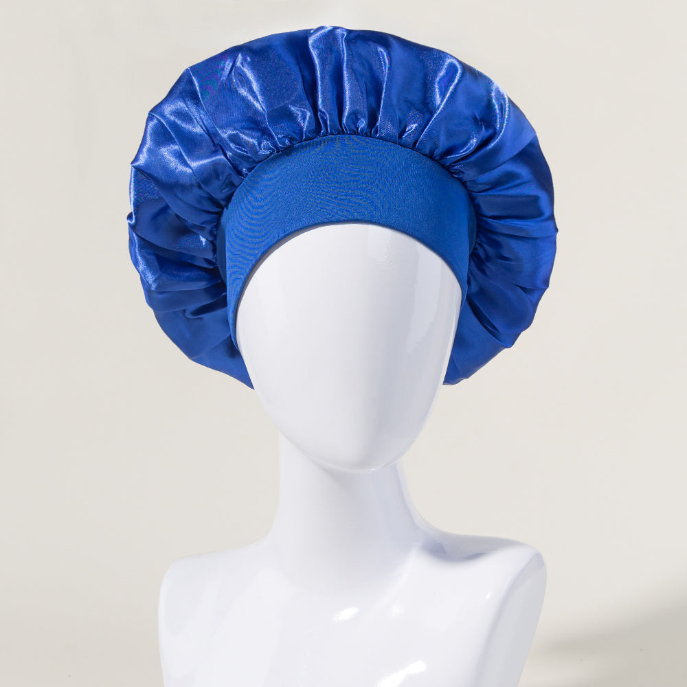 Women's Satin Sleeping Cap with Wide Elastic Band for Curly Hair