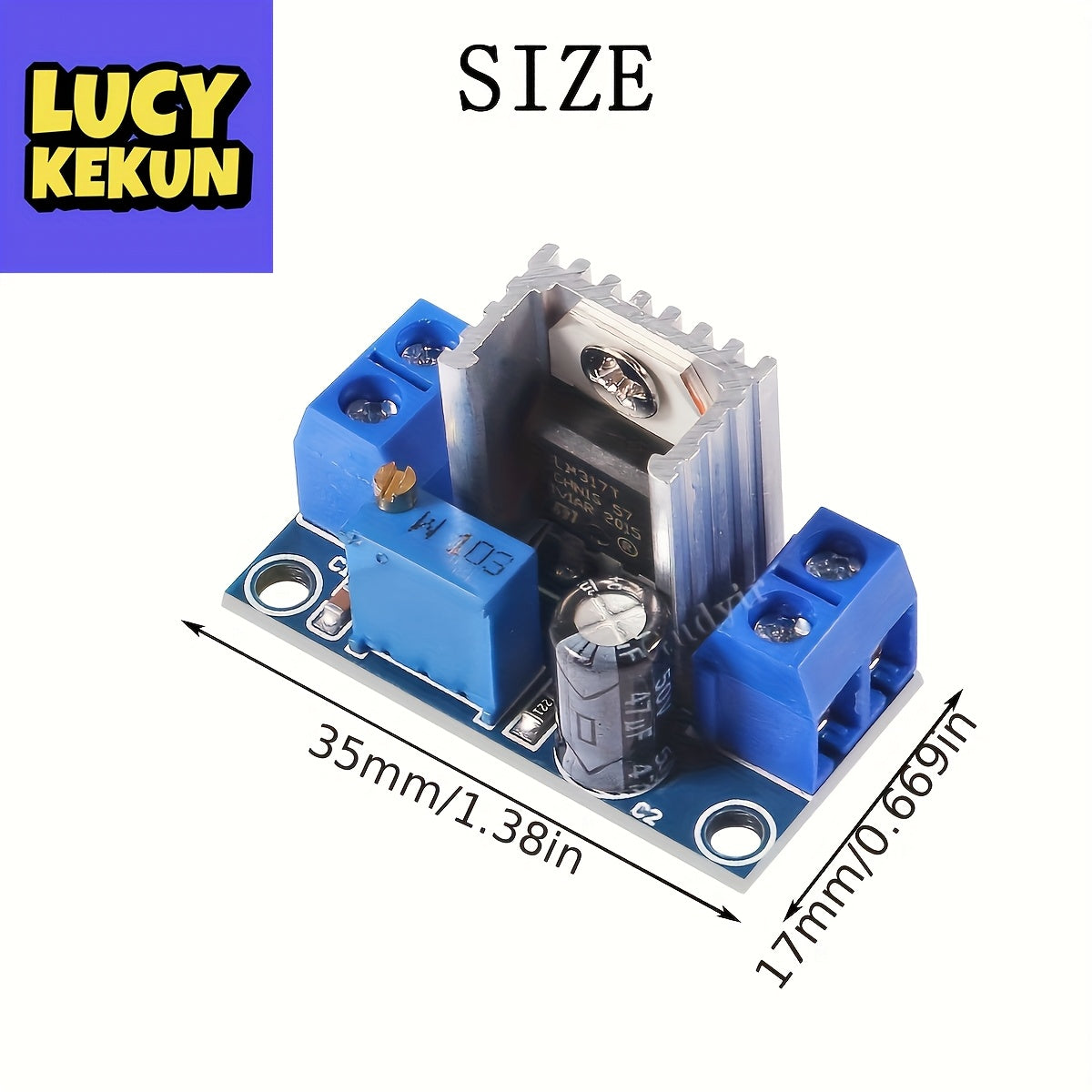 Conjunto de 3 placas de regulación de voltaje ajustable LM317 para proyectos DIY