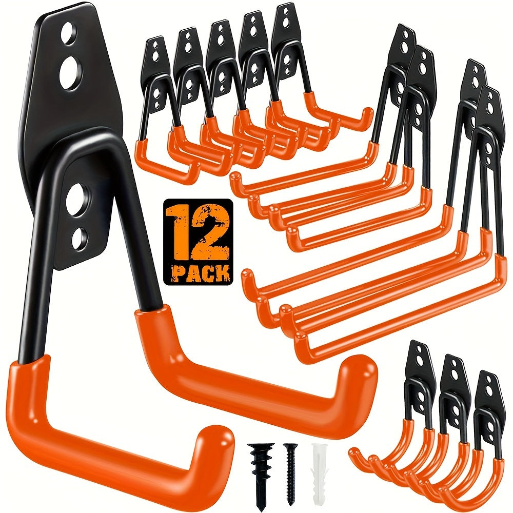 Heavy-Duty Steel Garage Hooks for Power Tools, Ladders, Bikes, and Storage