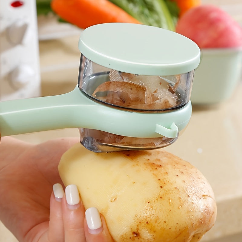 Compact Vegetable Peeler with Storage Container Durable Thermoplastic Polyurethane