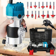Electric Hand Trimmer Router Tool 800W 30000 RPM Aluminum Alloy Woodworking Chamfering Hole Digging European Plug