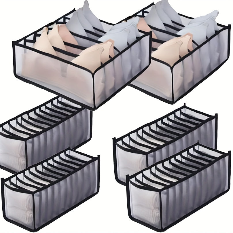 6-Piece Foldable Closet Organizer Dividers for Bras Socks Ties Scarves and Clothes