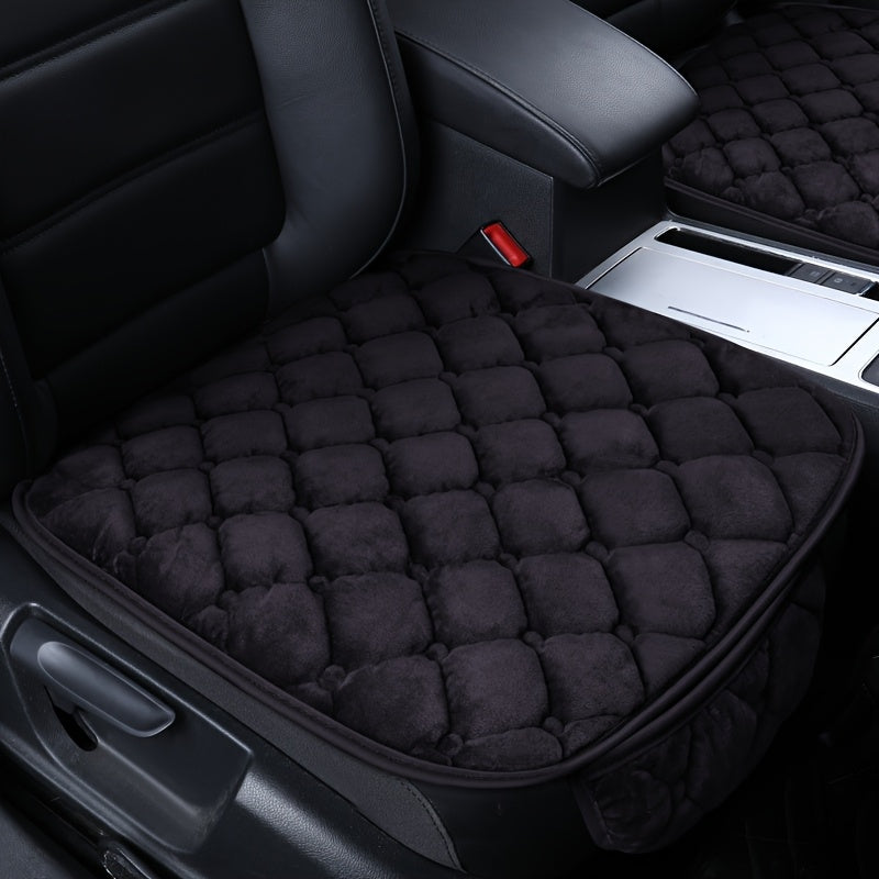 Set of 2 Plush Car Seat Cushion Covers Oval Shape Universal Fit for Front Seat Bottom and Backrest