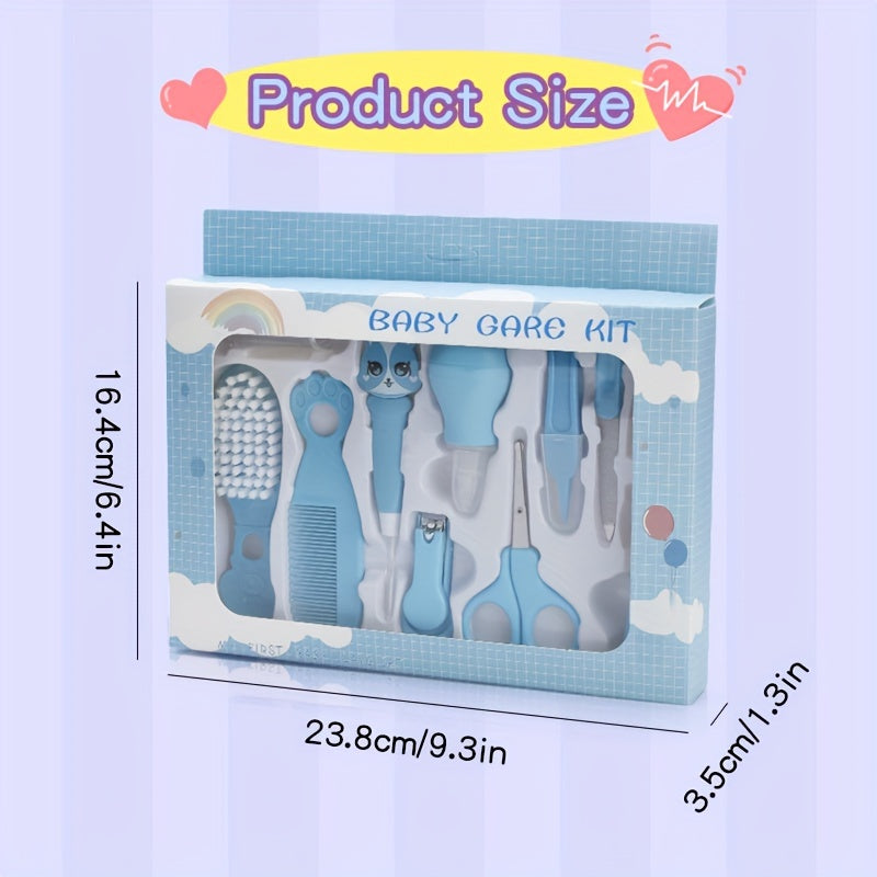 10-Piece Children's Grooming and Healthcare Kit with Nasal Aspirator and Tongue Brush