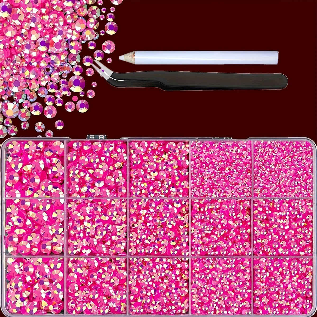 16,000 Flatback Crystal Gems Set 2-6mm for DIY Crafts Clothing Embellishments