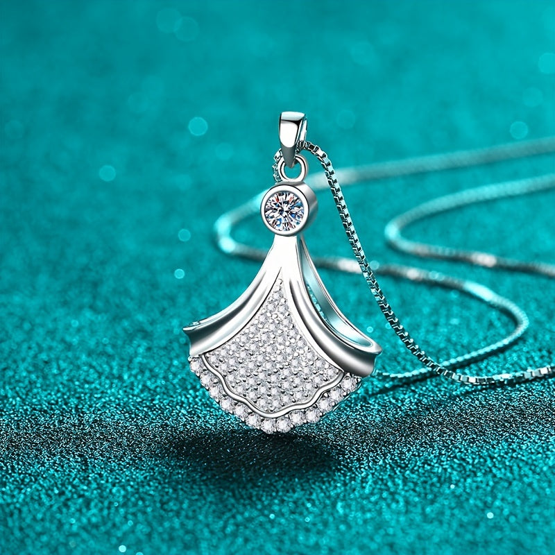 Изысканное ожерелье из стерлингового серебра S925 с кулоном из моиссанита 0,875 карата, идеальный подарок для девушки/подруги - универсально для повседневной носки и праздничных случаев, очаровательное ожерелье