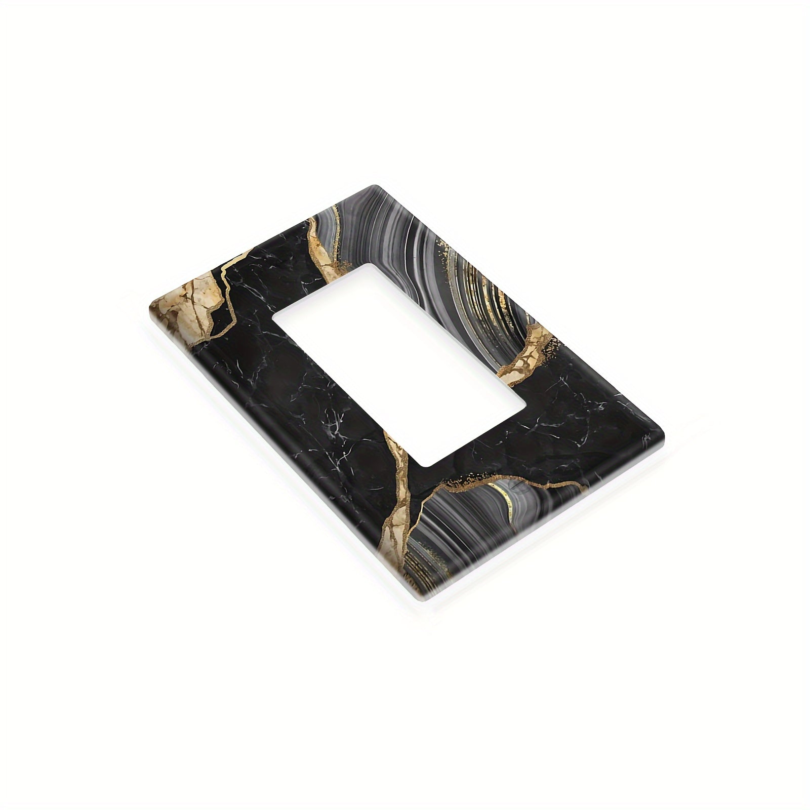 Black and Gold Marble Light Switch Cover Decorative Faceplate for Home Bathroom Dimmer Outlets