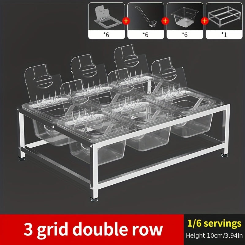Stainless Steel Seasoning Box Set with Rack and Spoon for Spices and Sauces