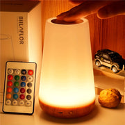 Modern Touch Bedside Lamp with Remote Control Adjustable Color Changing Light USB Rechargeable Night Light for Bedroom Living Room Party