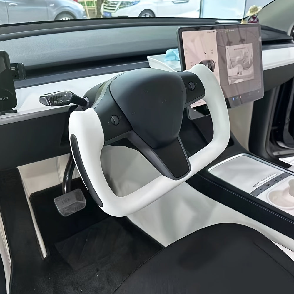Yoke Steering Wheel Cover Carbon Fiber Heating Front Placement for Model Y and Y