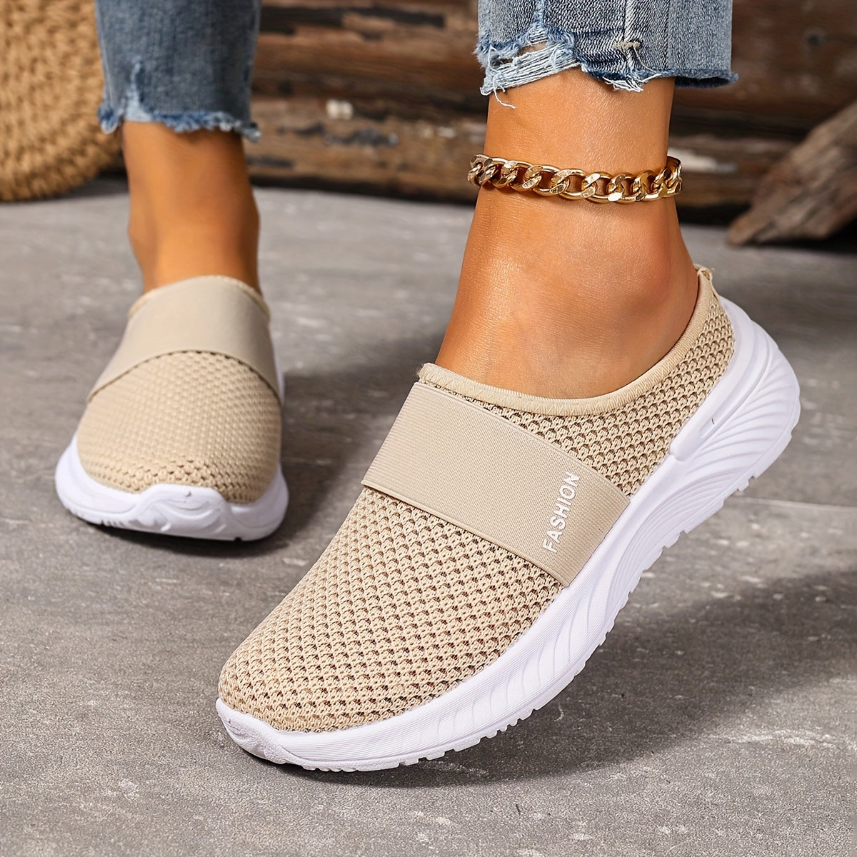 Women's White Black Breathable Mesh Sneakers for Summer Casual Walking