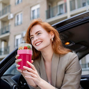 Set of 2 Double-Layer Yogurt and Salad Cups with Fork Lids for Travel and Parties