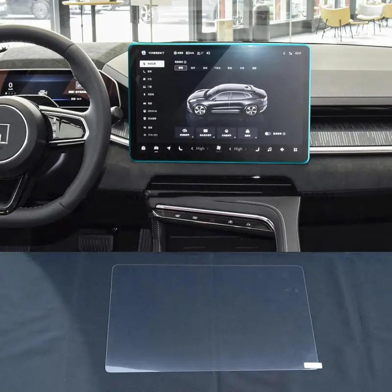 Protector de pantalla de vidrio templado para coche para GPS de navegación LCD de 15.4 pulgadas