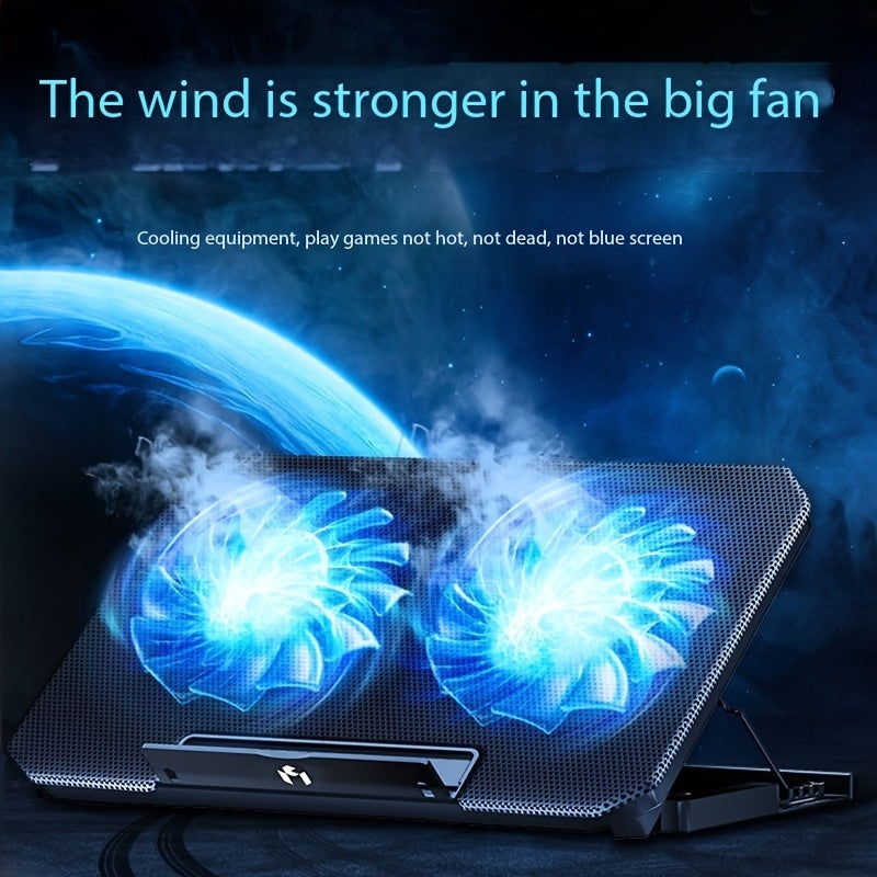 Охлаждающая подставка для ноутбука с двумя вентиляторами, питающаяся через USB, тихий игровой кулер, универсальная подставка для ноутбука