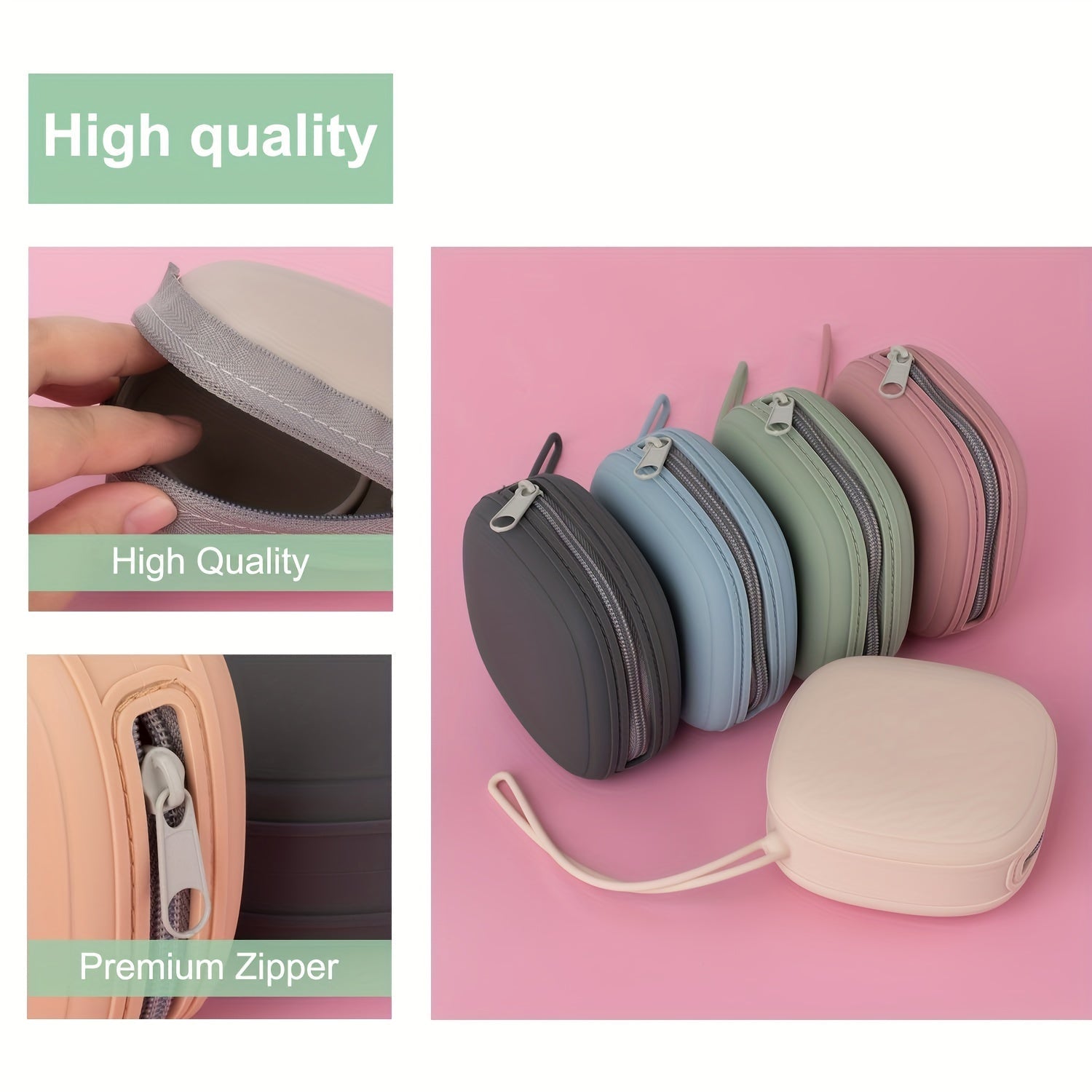 Silicone Pacifier Storage Case with Holder and Pouch for Travel and Gifts