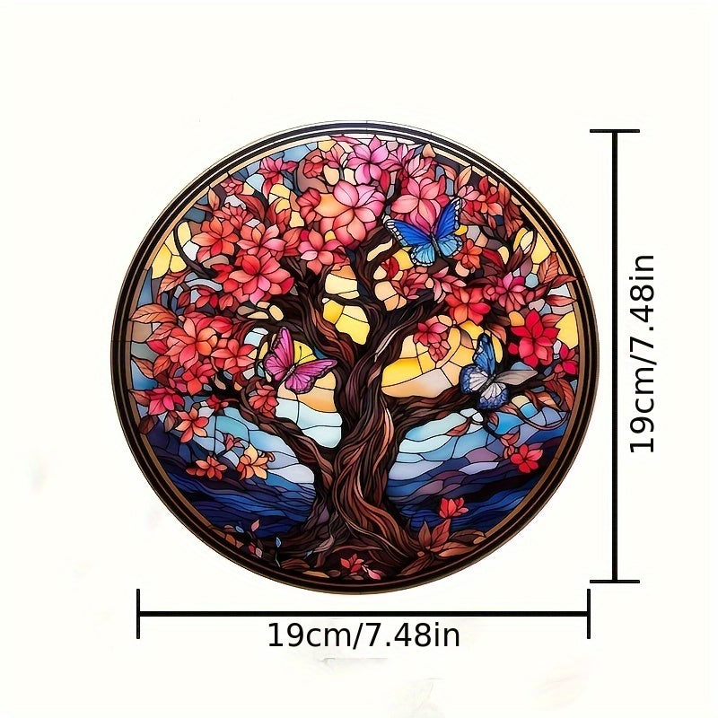 Acrylic Tree of Life Suncatcher Multicolored Hanging Window Ornament for Home Decor