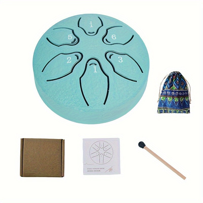 Set de tambor de lengua de acero mini con 6 notas, baquetas, libro de música y accesorios