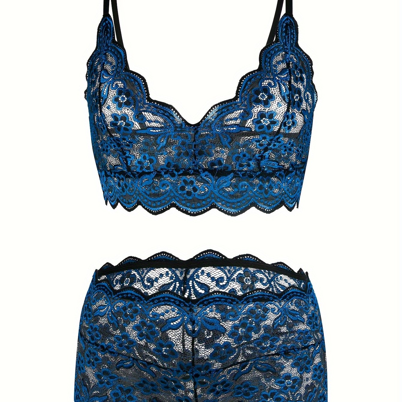Conjunto de lencería de encaje para mujer, talla grande, rosa, paquete de ropa interior