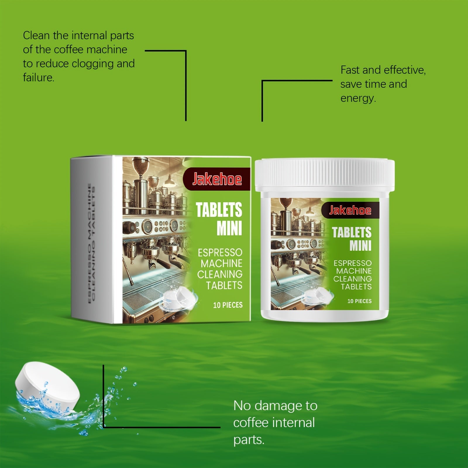 Coffee Machine Cleaning Tablets Set of 10 Descaling and Stain Removal