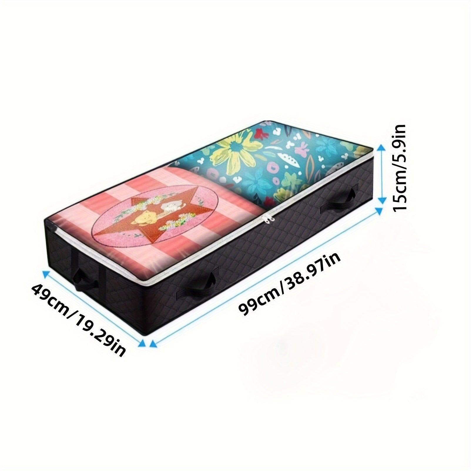 Bolsa de almacenamiento bajo la cama de gran tamaño con asas, tela transpirable, plegable para ropa, ropa de cama y sábanas