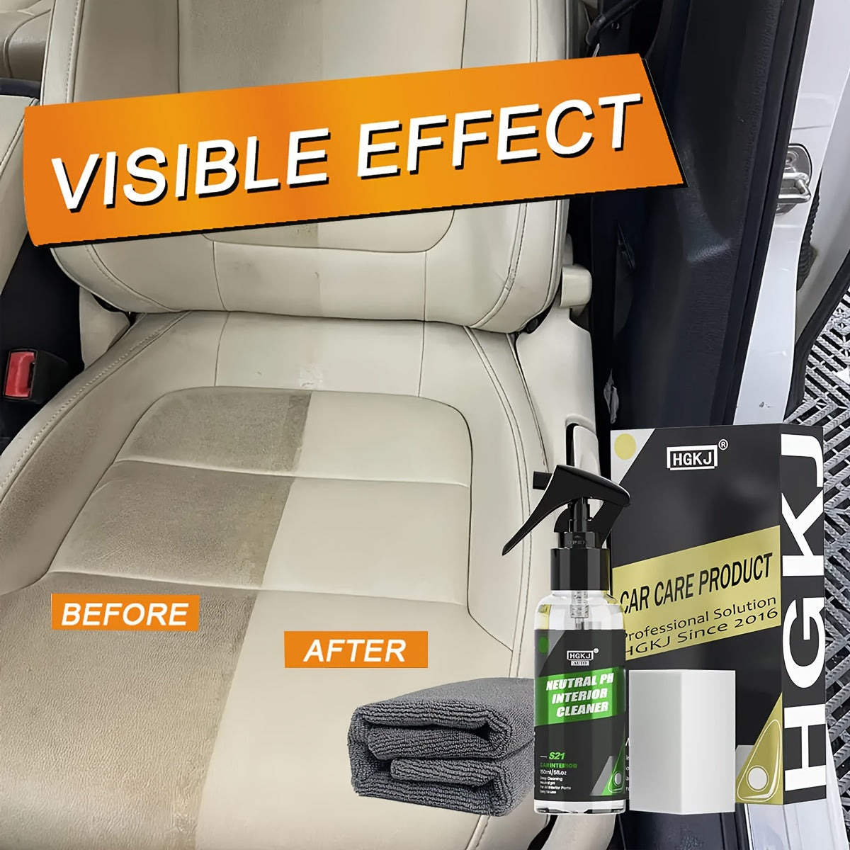 Spray limpiador de tapicería para interiores de coche para cuero, tela y techos 500ml