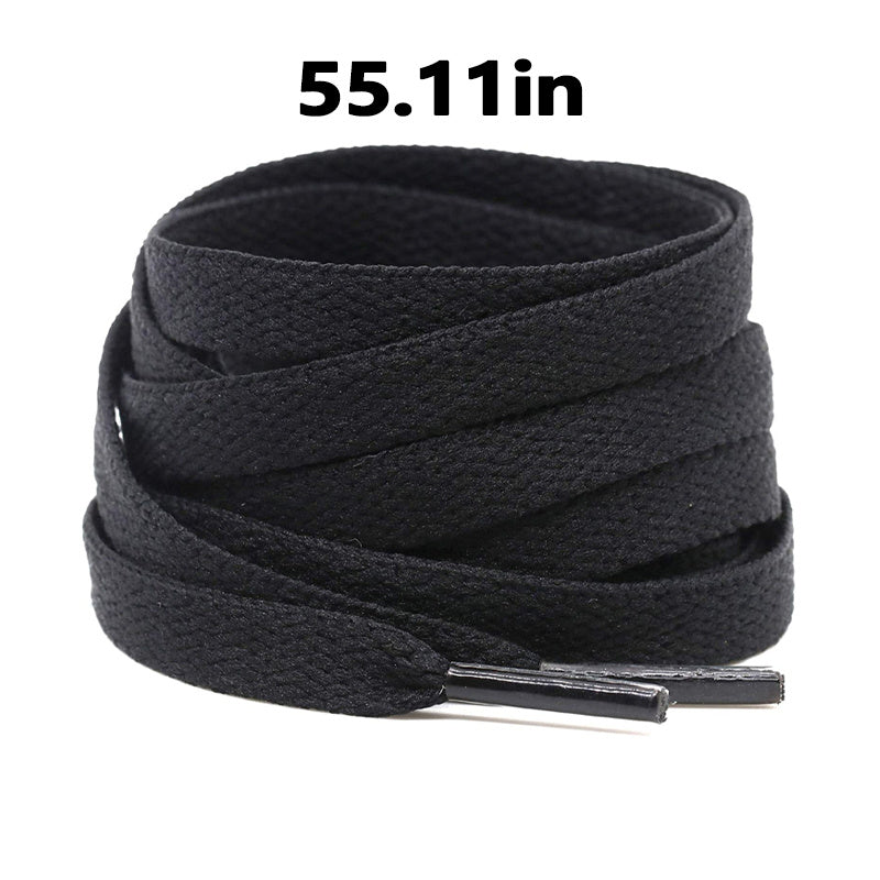 Unisex Flat Shoe Laces for Running Sneakers Boot Strings 48 Inches Black