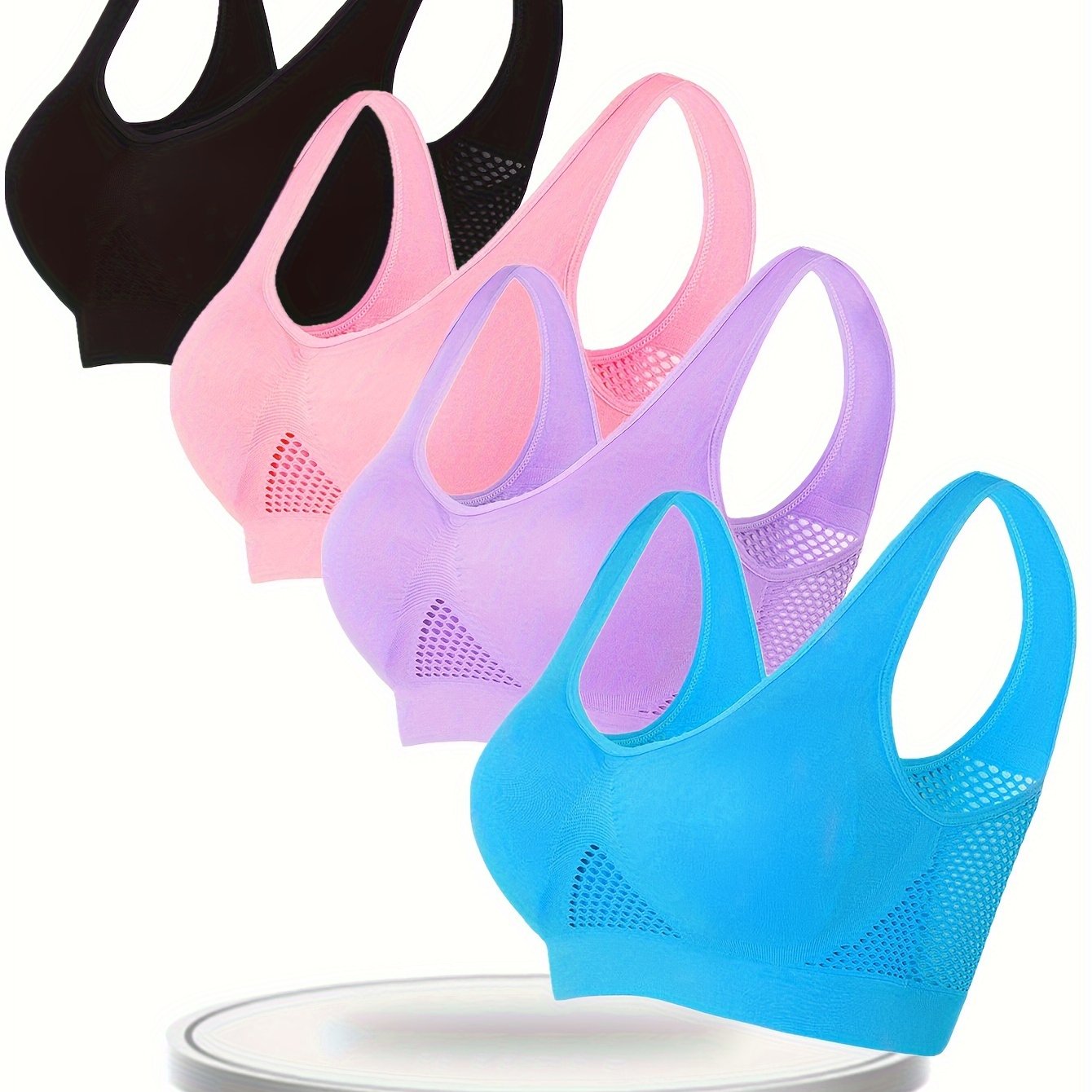 Women's Mesh Sports Bra Seamless Comfortable for Running and Exercise