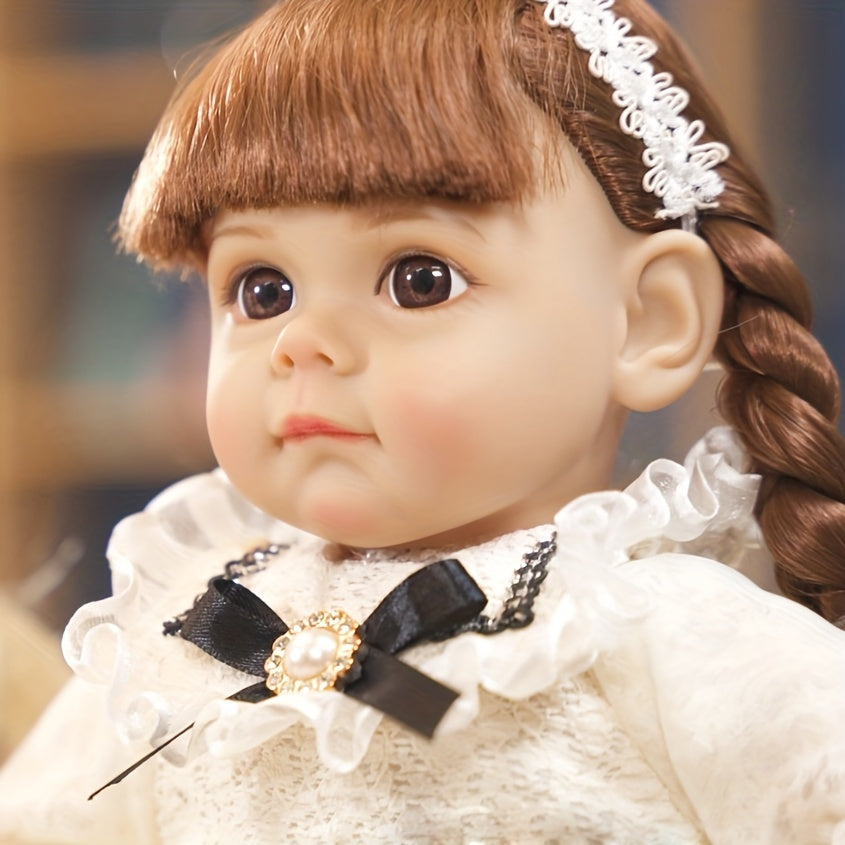 35.56 cm Vinyl Reborn Doll with Soft Skin and Fashion Clothes for Kids 3+