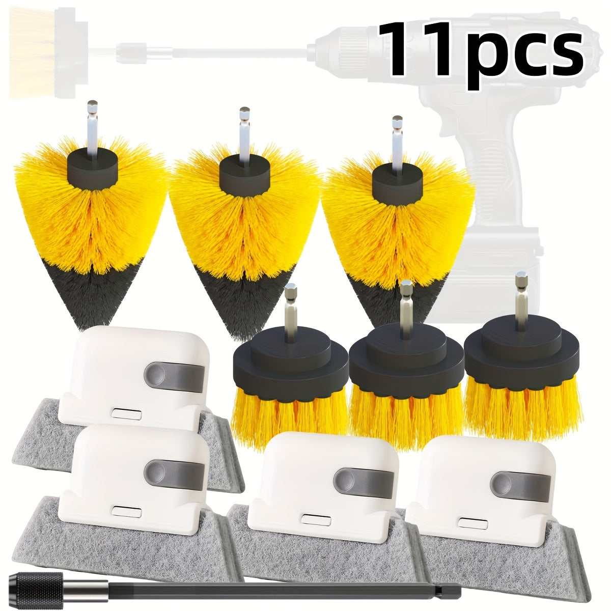 23-Piece Cleaning Brush Set for Floors, Bathrooms, Kitchen, Car Wheels