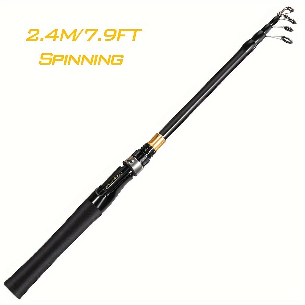Telescopic Carbon Fiber Fishing Rod 1.8-2.4m Saltwater Freshwater EVA Handle