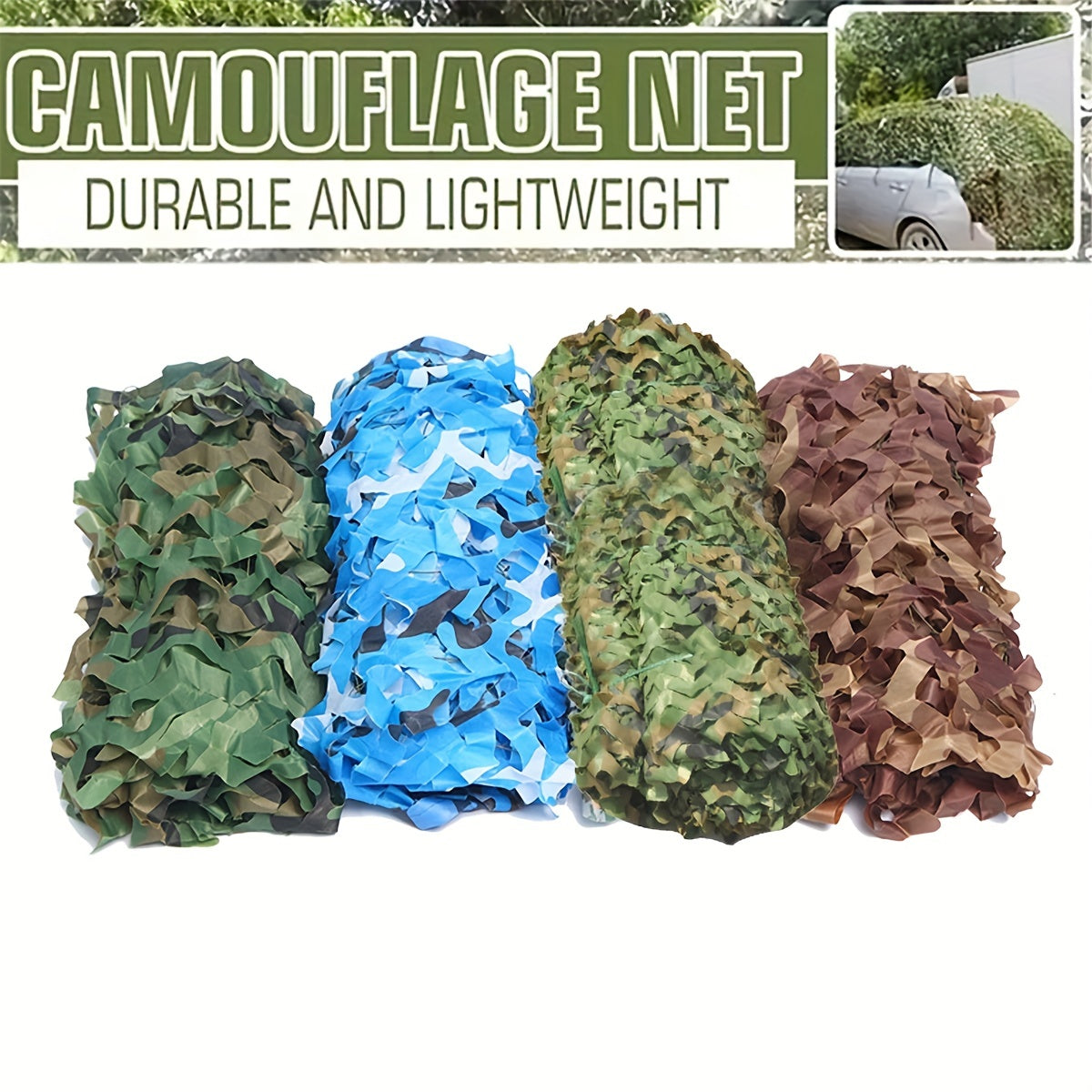 Camouflage Net 5x3m Sunshade Cloth for Outdoor Use Green Blue Brown