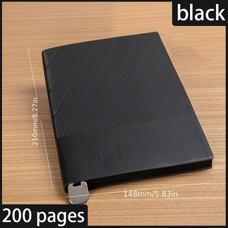 Faux Leather A5 Notebook with Pattern Squared Ruling Soft Cover Bookmark