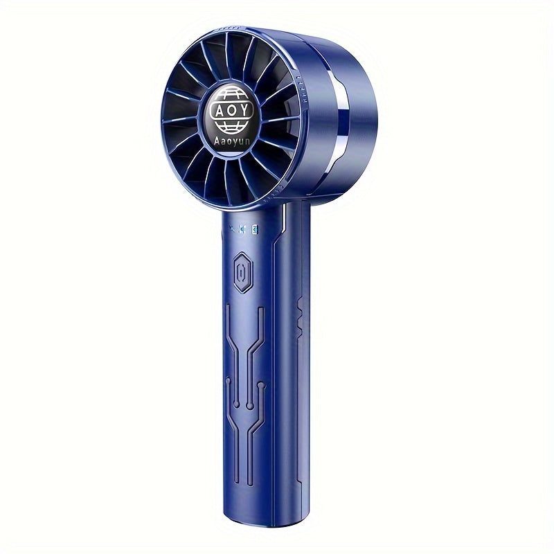 Mini USB Handheld Fan with Turbo Wind 4-Speed Adjustable Portable Cooling