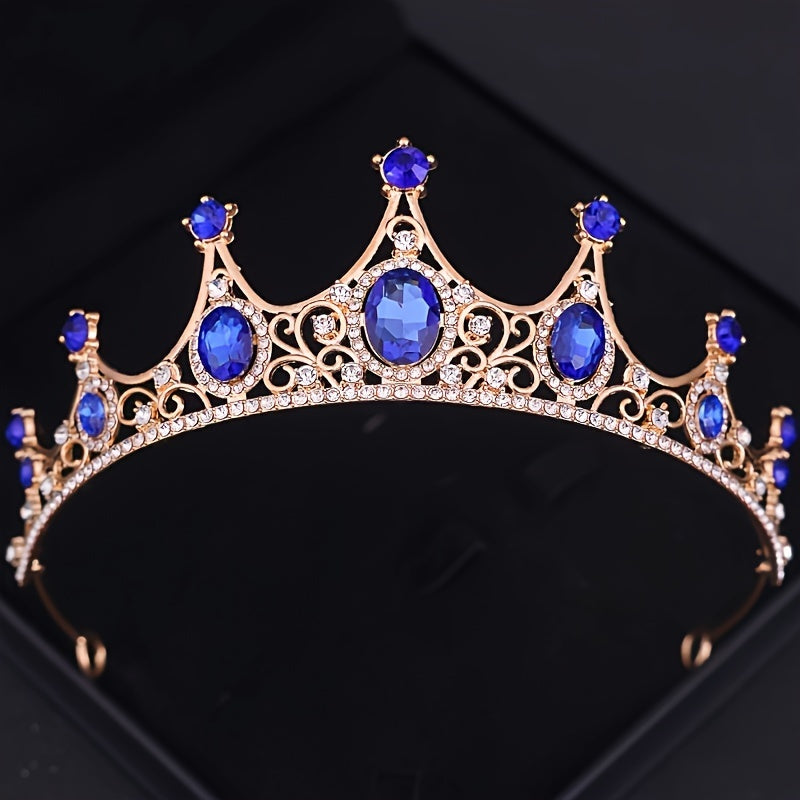 To'ylar va kelinlar uchun rang-barang rhinestones bilan Qirollik qirolichasi taxti