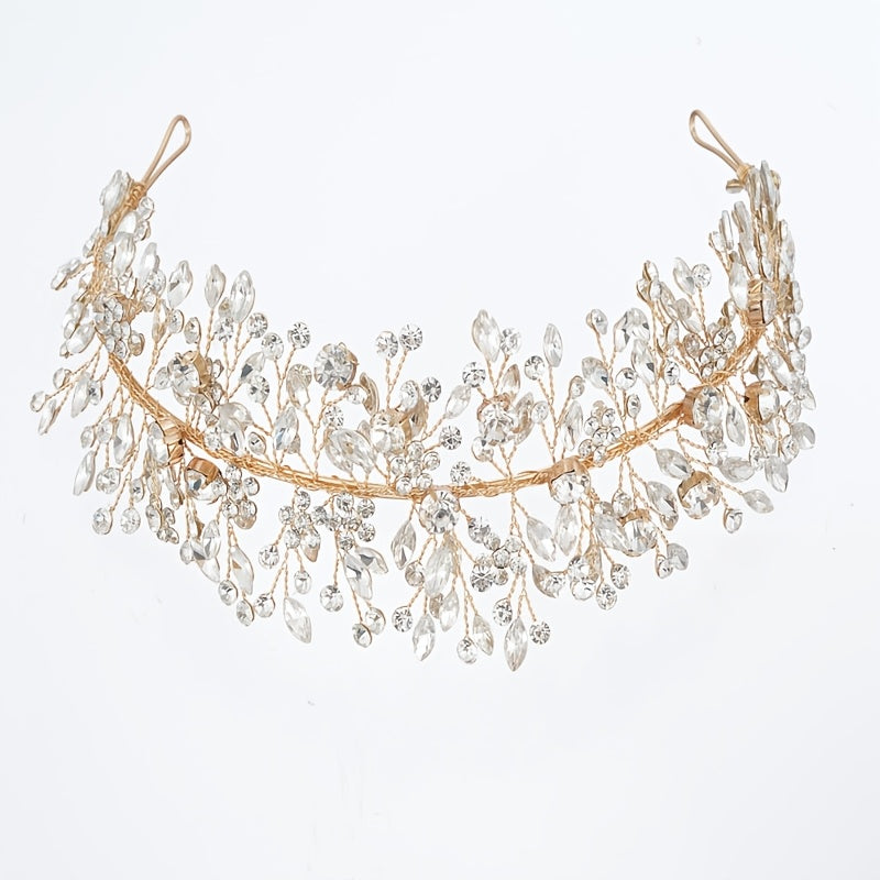 Handcrafted Rhinestone Bridal Headbands with Tiara Accents and Veil Accessories