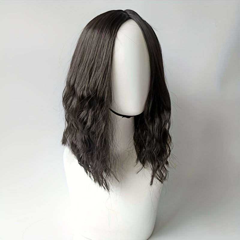 Mid-Length Cosplay Wig with Fluffy Perm Coily Hair Heat Resistant Fiber
