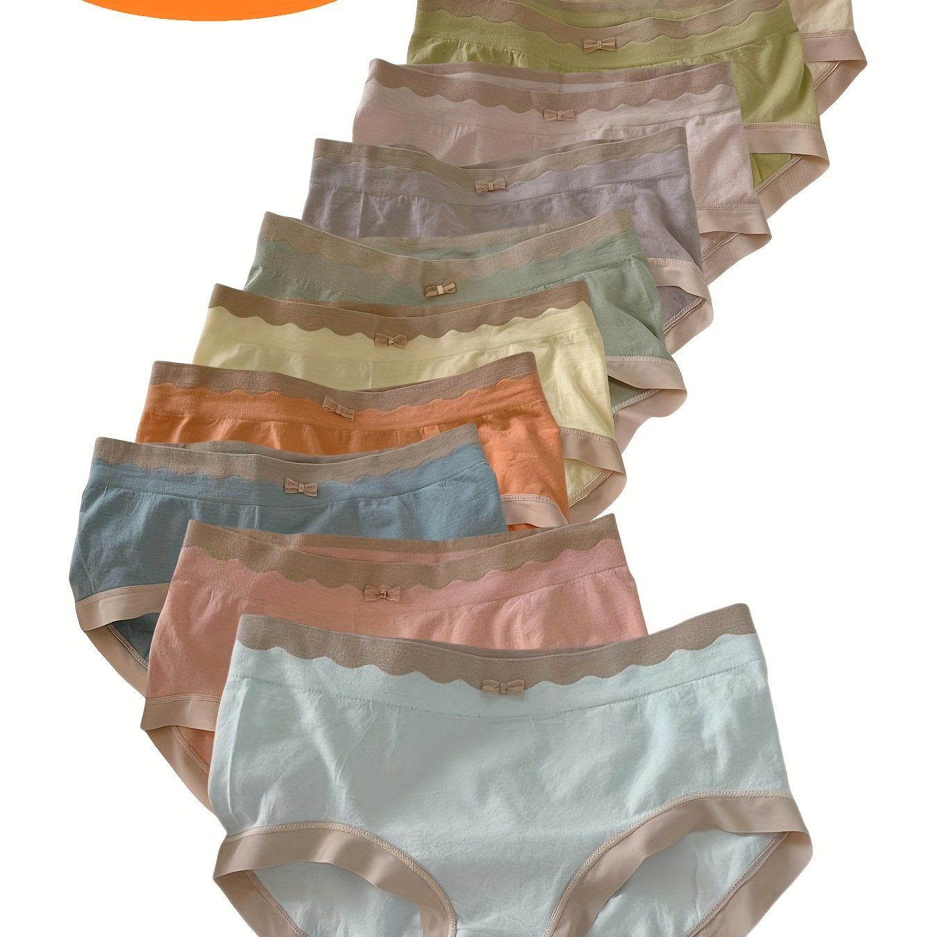 10 Pack Women's Seamless Mid-Waist Breathable Triangle Underwear S-XXL