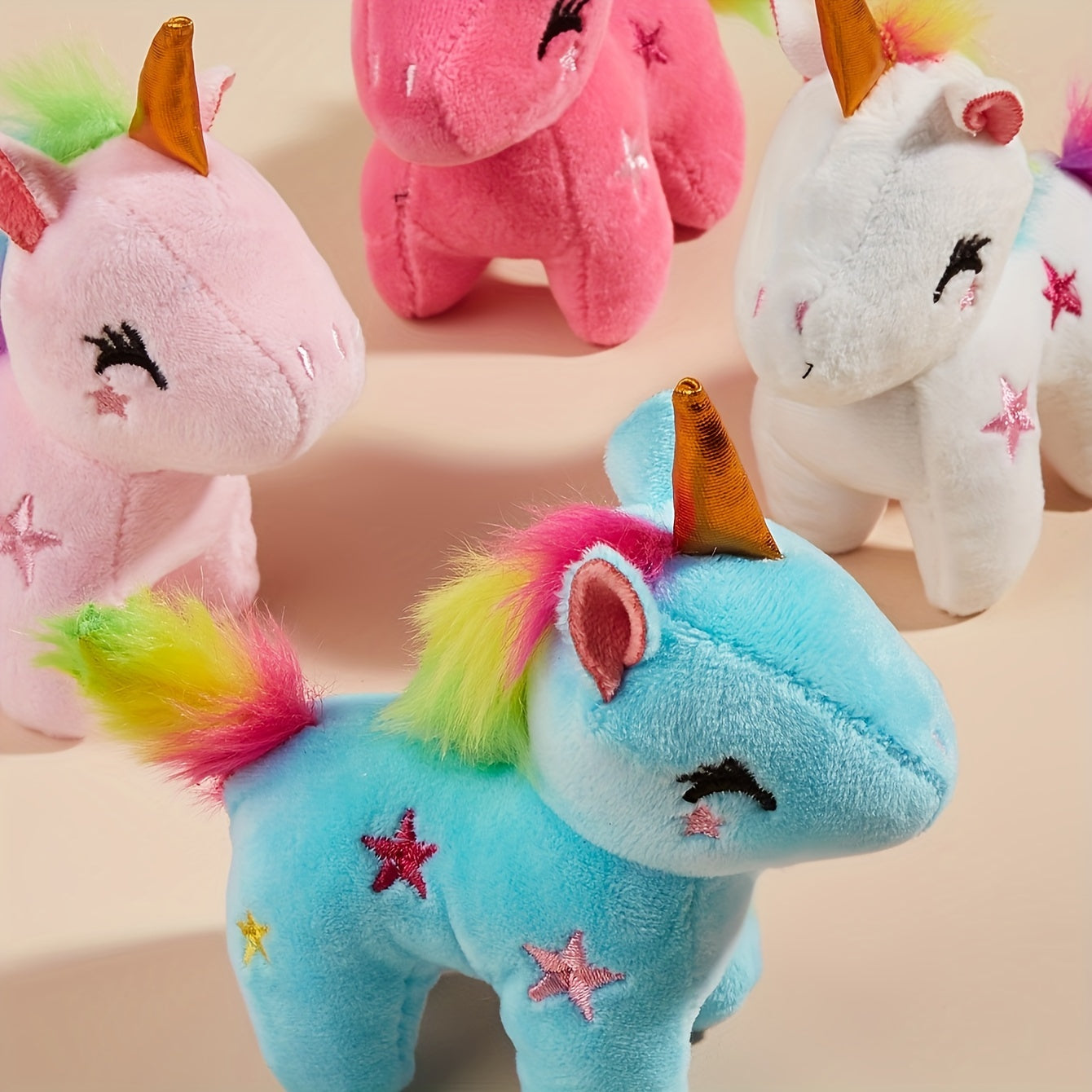 Unicorn Plush Toy for Small Pets Cotton Soft Colorful Star Accents