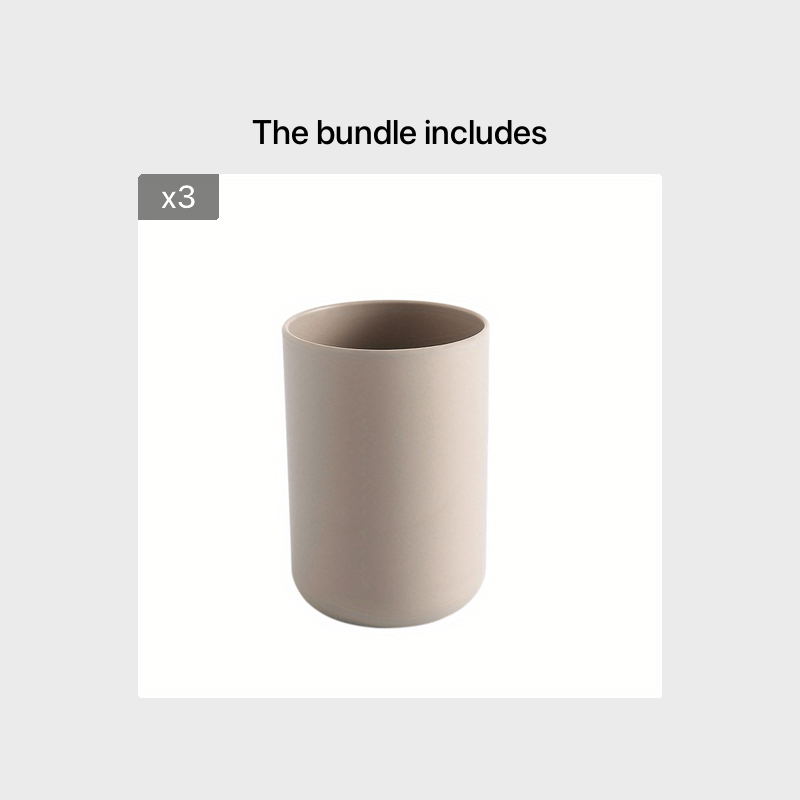 Multi-Purpose Bathroom Drinkware Set Solid Color Tumbler Mug for Toothbrush and Mouthwash