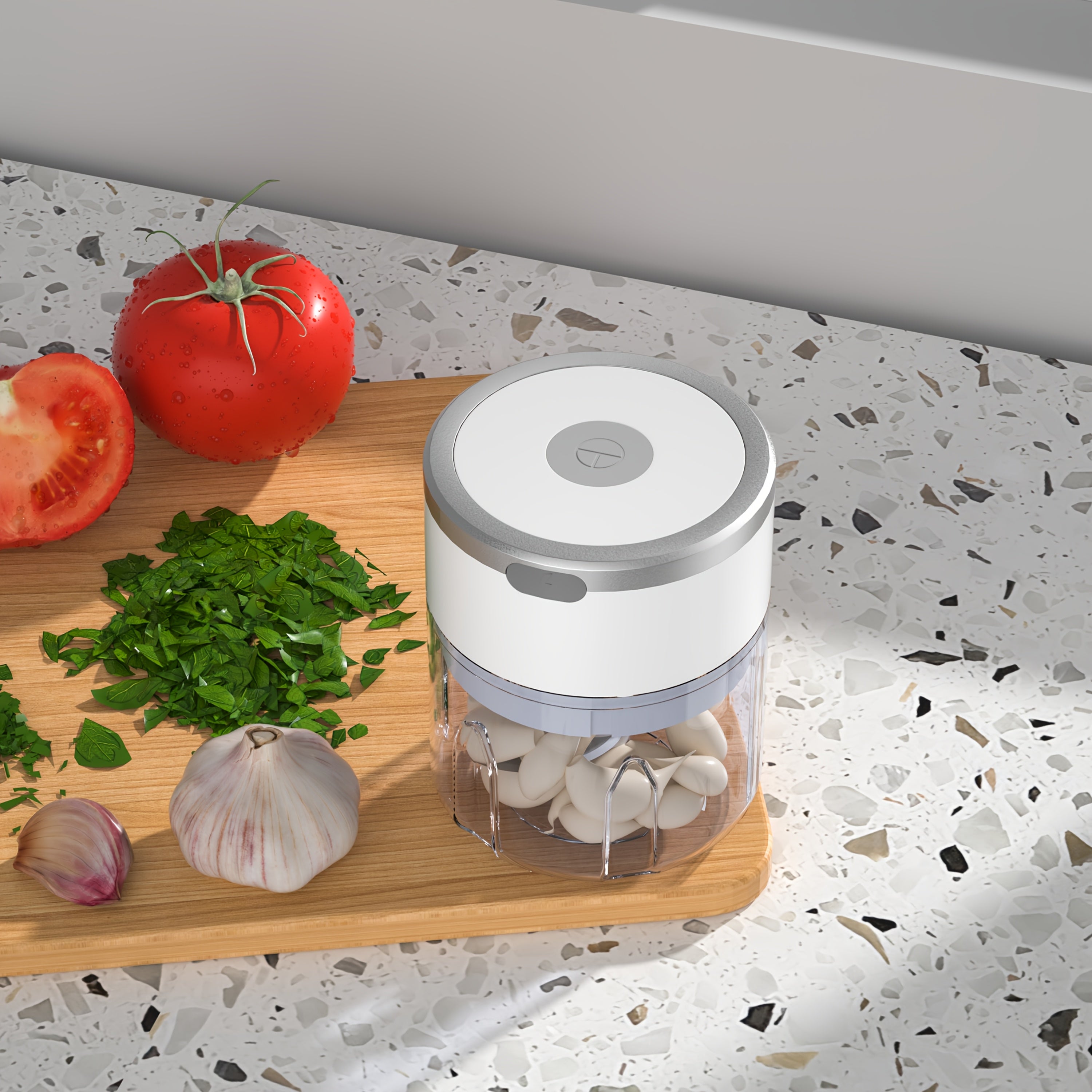 Kompakt simsiz elektr garlic maydalagich 300ml USB bilan qayta zaryadlanadigan 1200 RPM BPA-siz pichoq