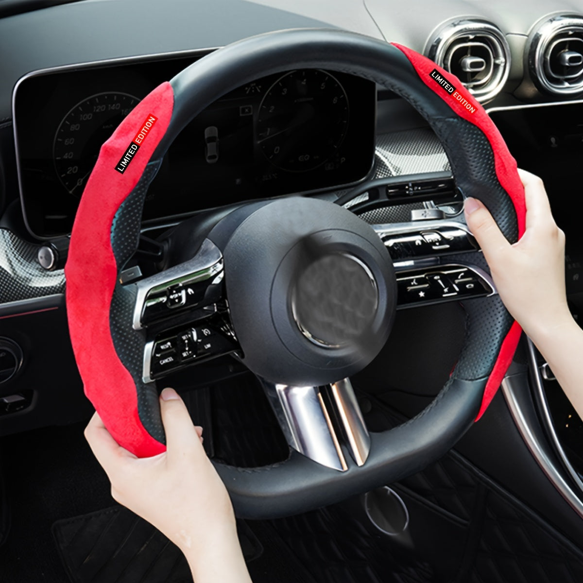 Premium Breathable Anti-Slip Segmented Steering Wheel Cover for Cars