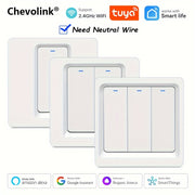 WiFi Smart Light Switch Single Pole App Voice Control Neutral Wire Required