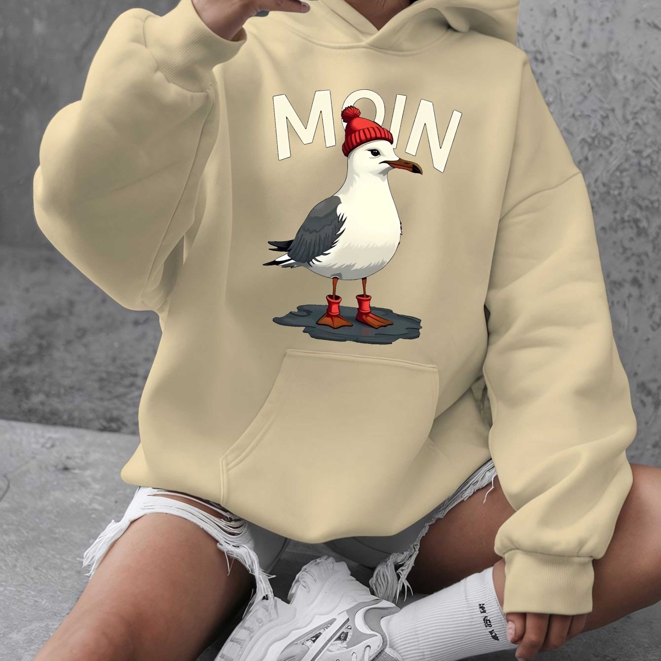 Толстовка для женщин больших размеров с длинными рукавами, красная, с карманами, повседневная, осень-зима