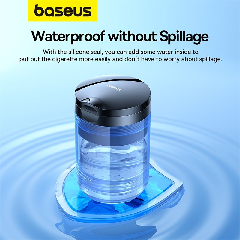 Dual-Use LED Car and Home Ashtray Oval Plastic Aluminum USB Rechargeable Cigarette Grooves